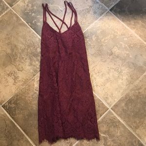 maroon lace dress